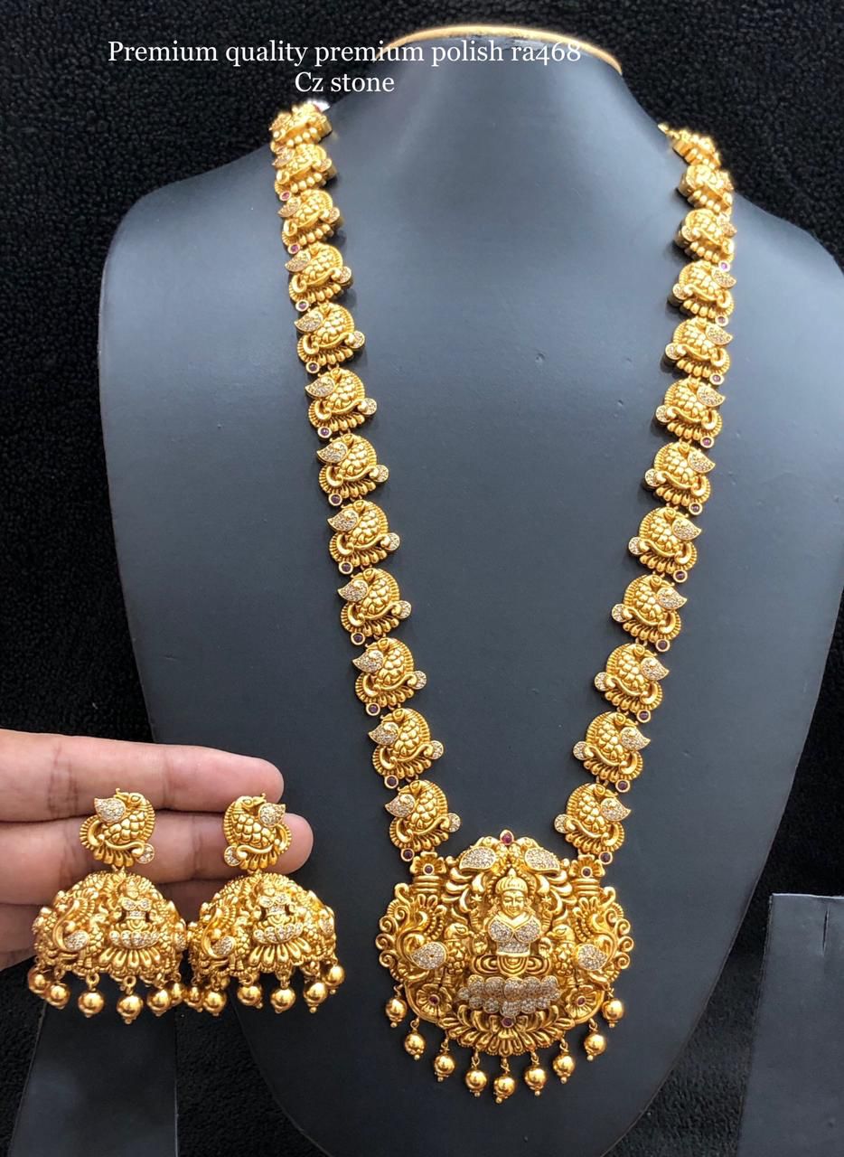 Antique Premium Gold Laxmi Haram – SudhiFashionHub