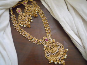 Temple Cz Stone Neckpiece- Short