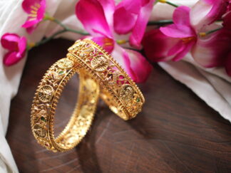 Antique Gold Peacock Bangles