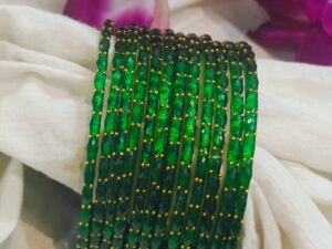 RainDrops Bangles-BOTTLE GREEN