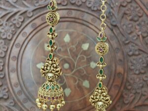 Traditional Jhumkis attached Earchain-SHFJ55