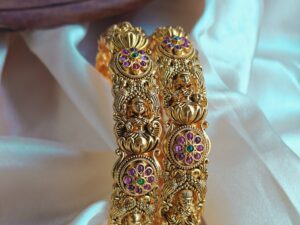 Temple Kempu Stone Bangles-SFHTK52