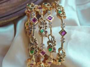 Peacock Design MultiStone Bangles-SFHPMS65